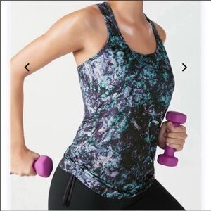 Fabletics Cashel Racerback Tunic Athletic Top Size Medium NWT Blue Activewear